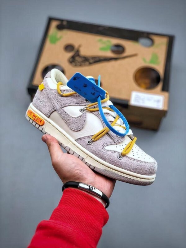 Nike Dunk OFF White Low "Grey-Yellow" - Slika 3