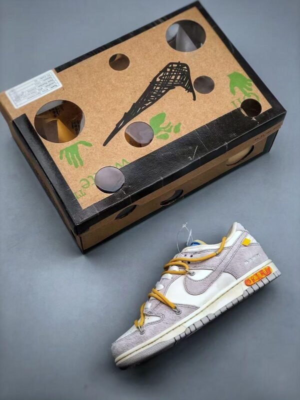 Nike Dunk OFF White Low "Grey-Yellow" - Slika 6