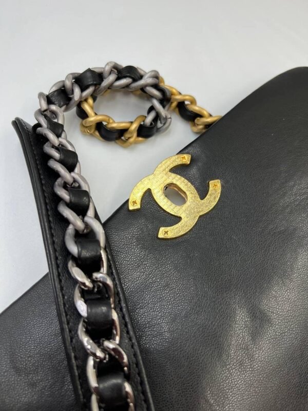 Chanel 19 Flap Bag Black Lambskin - Slika 5