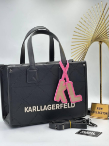 Torba Karl Lagerfeld K/SKUARE EMBOSSED TOTE BAG "Black - White"