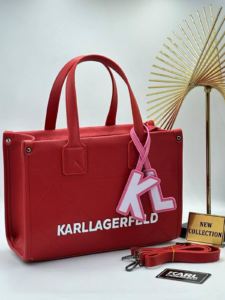 Torba Karl Lagerfeld K/SKUARE EMBOSSED TOTE BAG "Red"