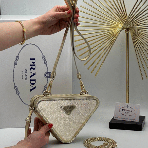 Torba Prada MINI PATENT POUCH "White Beige"