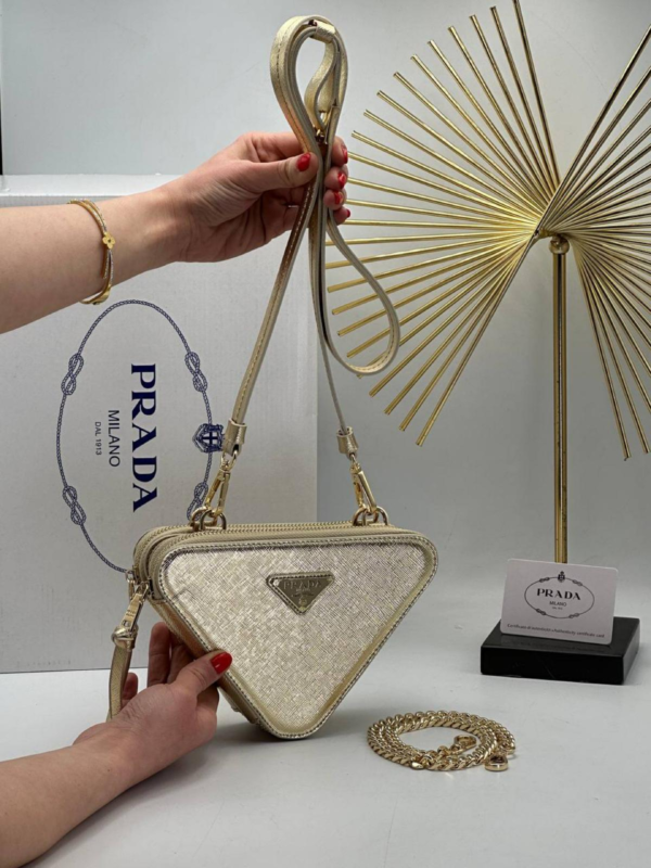 Torba Prada MINI PATENT POUCH "White Beige"