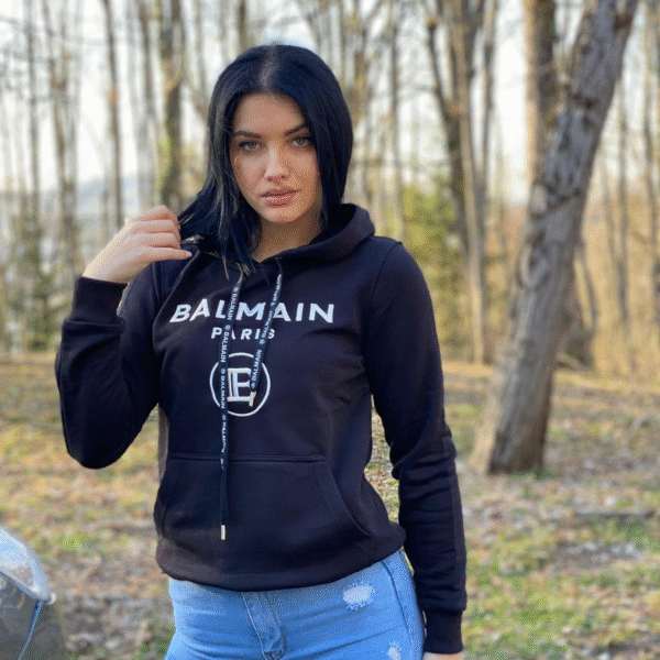 Hoodie Balmain Paris "Black - Black Text"