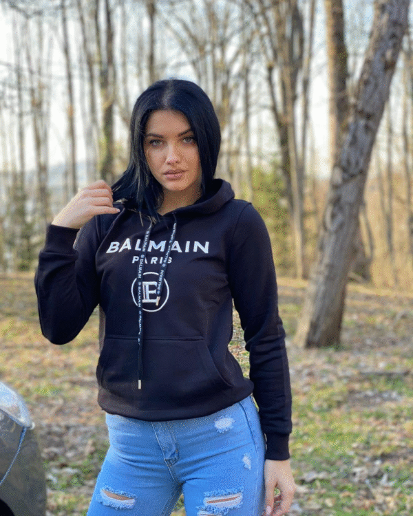 Hoodie Balmain Paris "Black - Black Text"