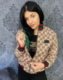 Tanka Jakna Gucci "Light Brown - Red, Green"