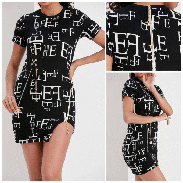 Haljina Elisabetta Franchi "Black, White - Golden"