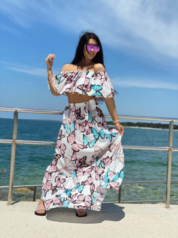 Haljina Butterfly "White, Pink, Blue"