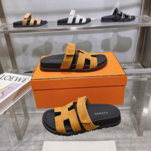 Hermes Noisette Sandala "Black Orange"