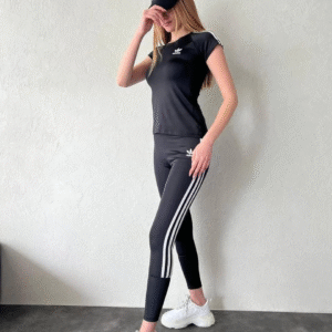 Tajice Adidas "Black - White Lines"