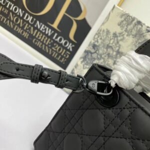 Christian Dior Black Ultra Matte Medium Lady Dior Bag