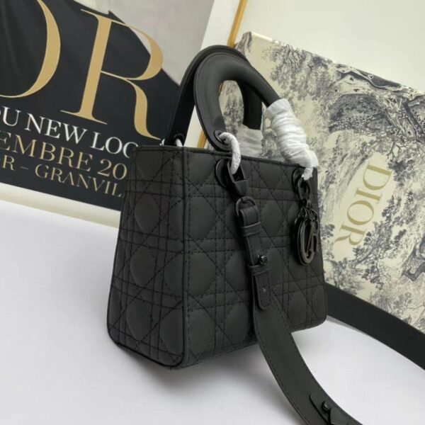Christian Dior Black Ultra Matte Medium Lady Dior Bag