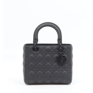 Christian Dior Black Ultra Matte Medium Lady Dior Bag