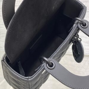 Christian Dior Black Ultra Matte Medium Lady Dior Bag