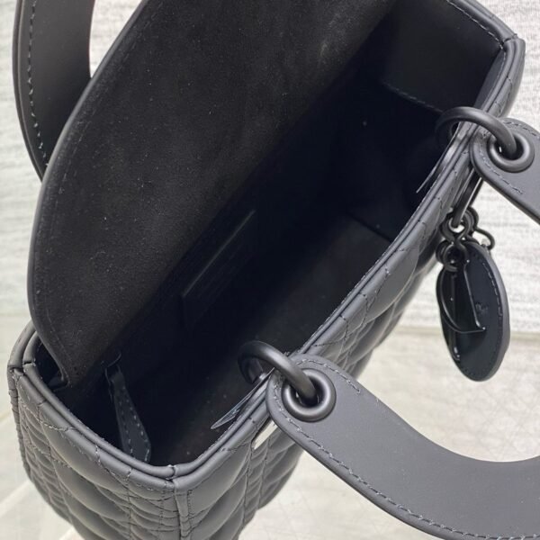 Christian Dior Black Ultra Matte Medium Lady Dior Bag