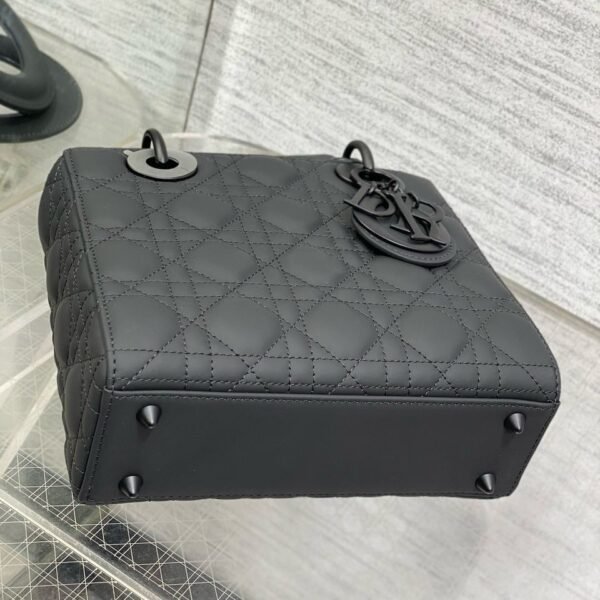 Christian Dior Black Ultra Matte Medium Lady Dior Bag