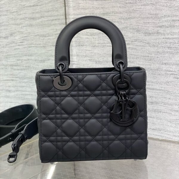 Christian Dior Black Ultra Matte Medium Lady Dior Bag