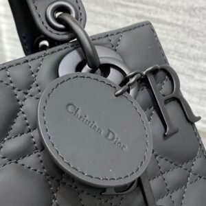 Christian Dior Black Ultra Matte Medium Lady Dior Bag