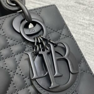 Christian Dior Black Ultra Matte Medium Lady Dior Bag