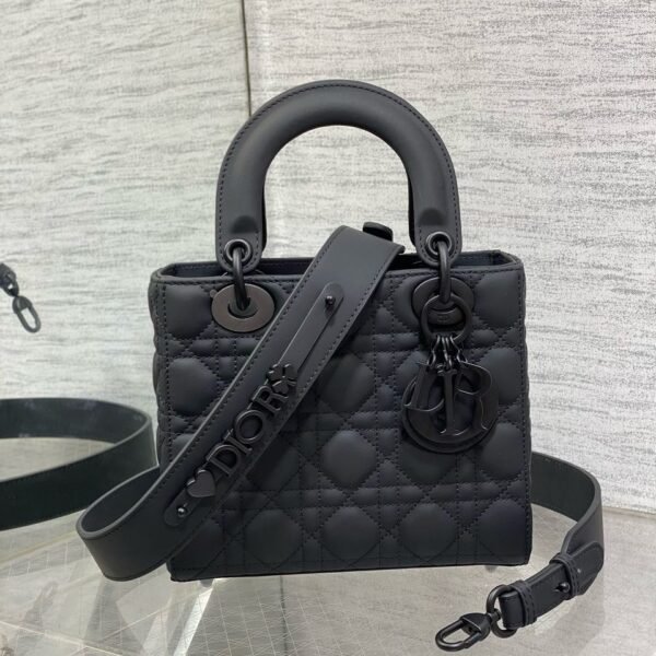 Christian Dior Black Ultra Matte Medium Lady Dior Bag