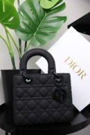Christian Dior Black Ultra Matte Medium Lady Dior Bag