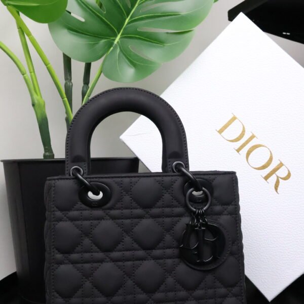 Christian Dior Black Ultra Matte Medium Lady Dior Bag
