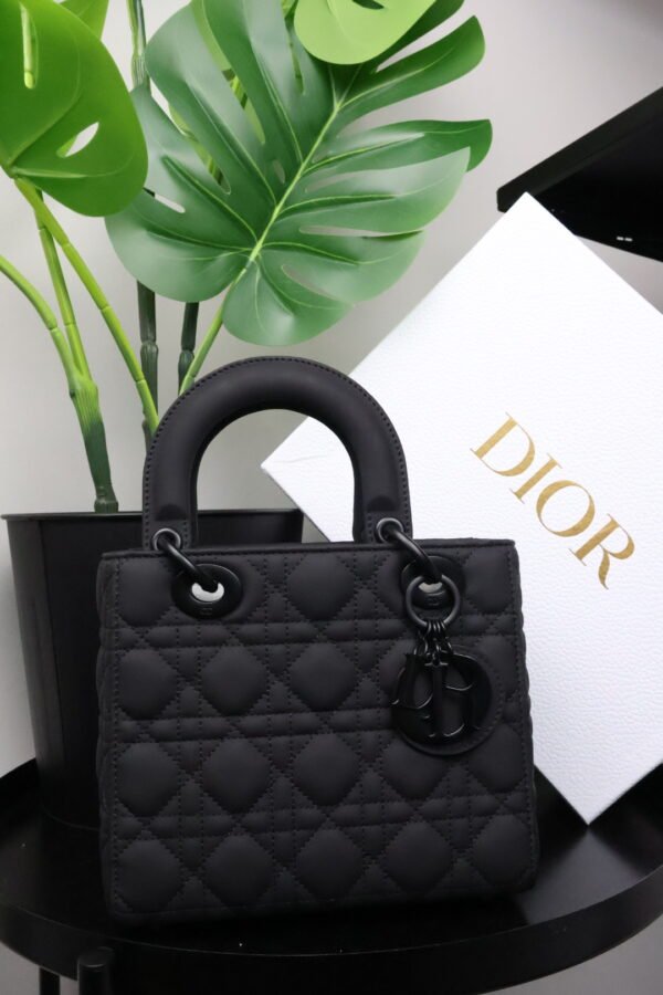 Christian Dior Black Ultra Matte Medium Lady Dior Bag - Slika 2