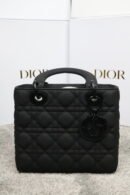 Christian Dior Black Ultra Matte Medium Lady Dior Bag