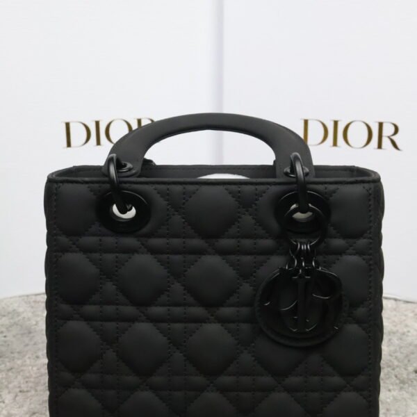 Christian Dior Black Ultra Matte Medium Lady Dior Bag