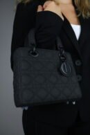 Christian Dior Black Ultra Matte Medium Lady Dior Bag