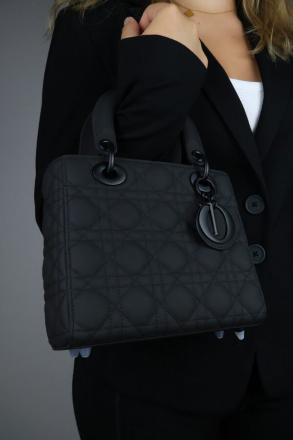 Christian Dior Black Ultra Matte Medium Lady Dior Bag - Slika 4