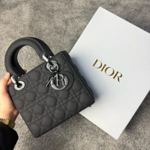 Christian Dior Black Ultra Matte Medium Lady Dior Bag