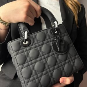 Christian Dior Black Ultra Matte Medium Lady Dior Bag