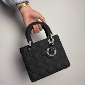 Christian Dior Black Ultra Matte Medium Lady Dior Bag