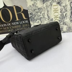 Christian Dior Black Ultra Matte Medium Lady Dior Bag