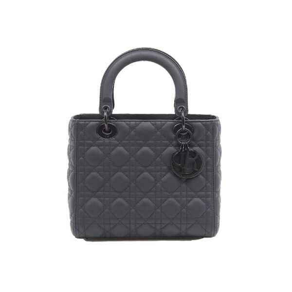 Christian Dior Black Ultra Matte Medium Lady Dior Bag
