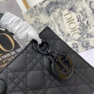 Christian Dior Black Ultra Matte Medium Lady Dior Bag