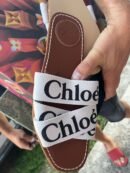 Chloe Papuče White-Black Text