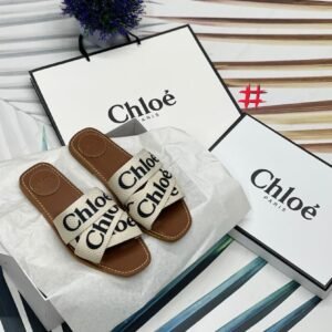 Chloe Papuče White-Black Text
