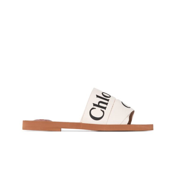 Chloe Papuče White-Black Text