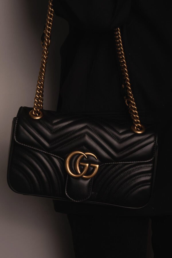 Gucci Marmont bag Black Leather  MINI - Slika 3