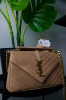 YSL Saint Laurent college camel