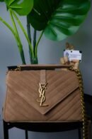 YSL Saint Laurent college camel