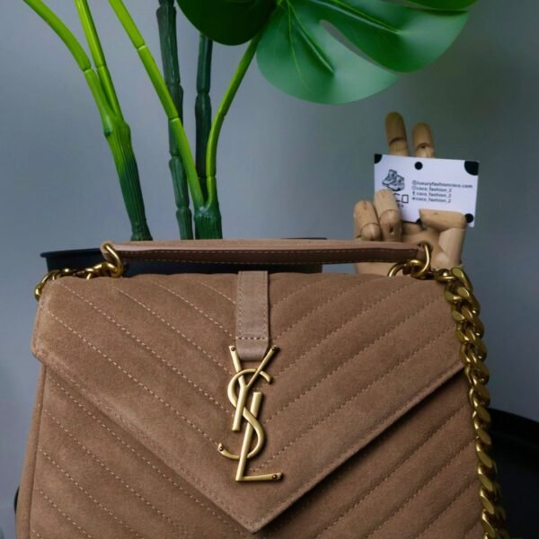 YSL Saint Laurent college camel