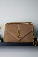YSL Saint Laurent college camel