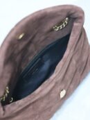 YSL Saint Laurent Lou Matelasse medium suede brown coffee