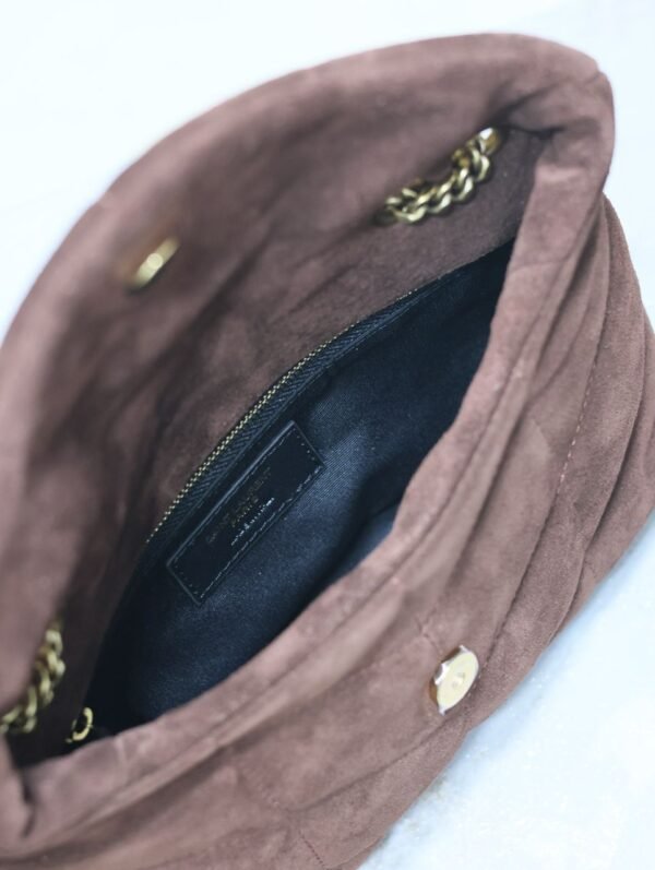 YSL Saint Laurent Lou Matelasse medium suede brown coffee - Slika 2
