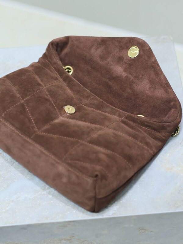 YSL Saint Laurent Lou Matelasse medium suede brown coffee - Slika 4