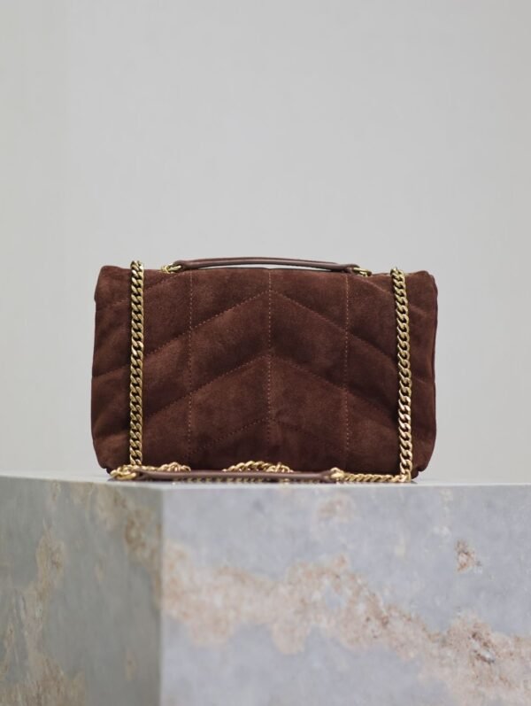 YSL Saint Laurent Lou Matelasse medium suede brown coffee - Slika 8