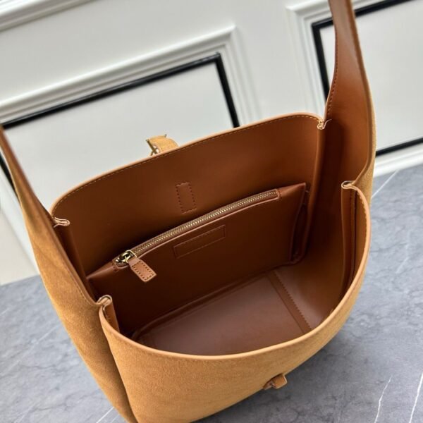 YSL Saint Laurent Supple smeđa brušena koža - Slika 2